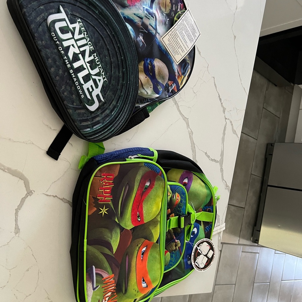New with tags 2 ninja turtles backpacks